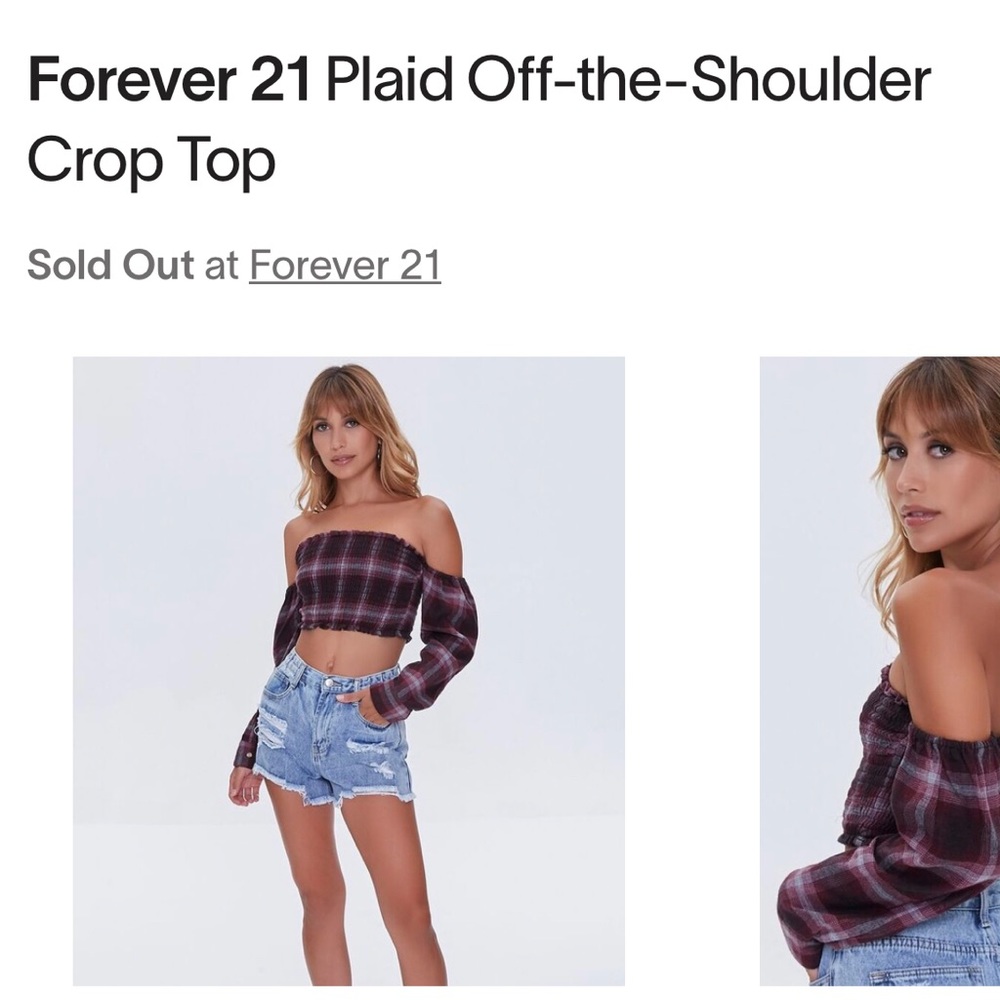 Adorable Off the Shoulder Plaid Top!